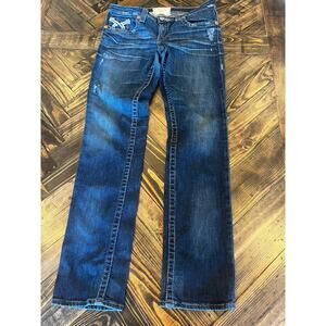 Big Star Jeans Nico Women 30 Thick Stitch Y2K Western Cowgirl Straight Crop Leg